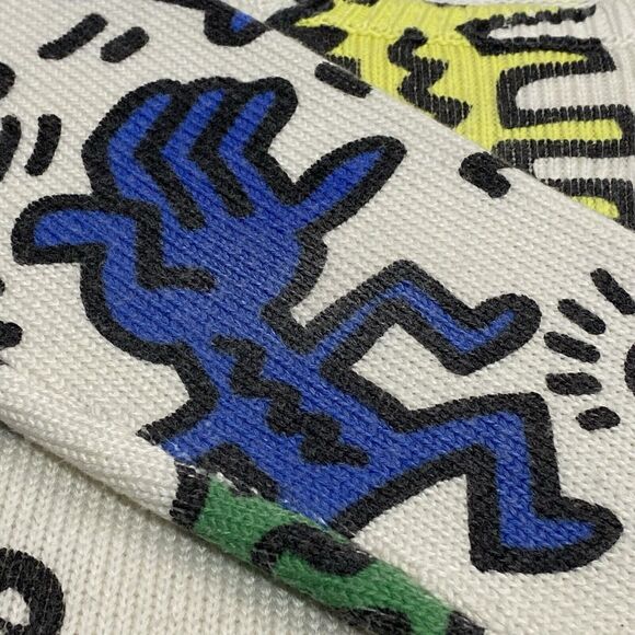 JOYRICH X Keith Haring Sweater Size Large Multicolor Dancing People Dogs Pop Art - Picture 7 of 13